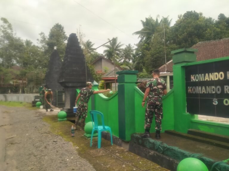 Gerak Cepat Batituud Koramil Songgon: Disiplin Baja di Balik Bersihnya Pangkalan